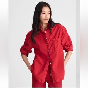 Madewell The Easy Shirt Red Button-Up Shirt Size medium